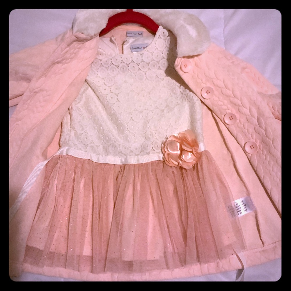 Girls dress/with a matching light jacket/peach
